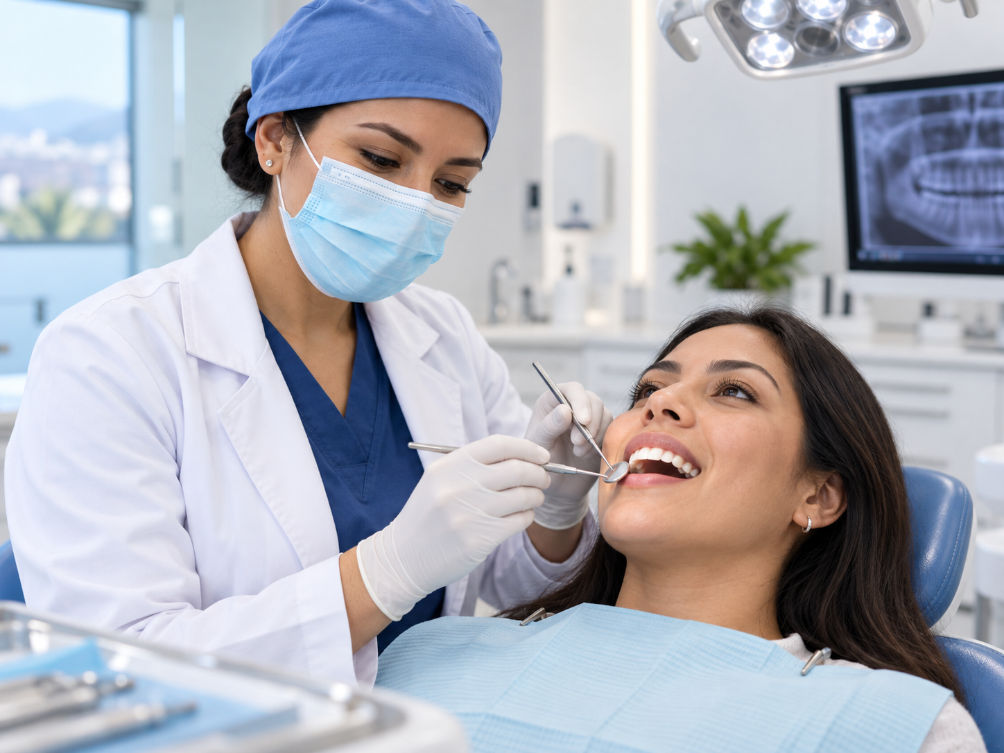 Paciente latina en tratamiento de estética y rehabilitación dental